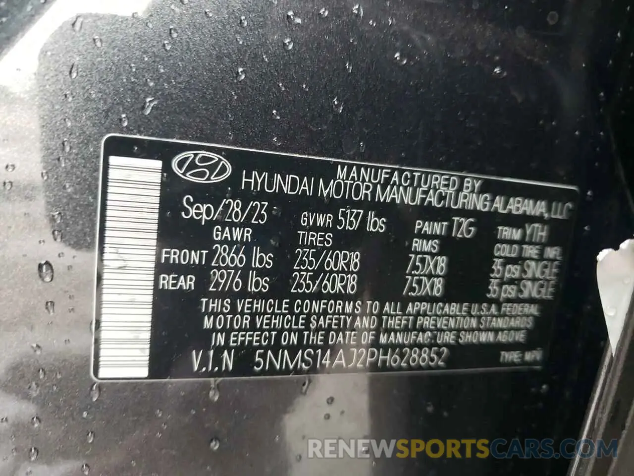 16 Photograph of a damaged car 5NMS14AJ2PH628852 HYUNDAI SANTA FE 2023