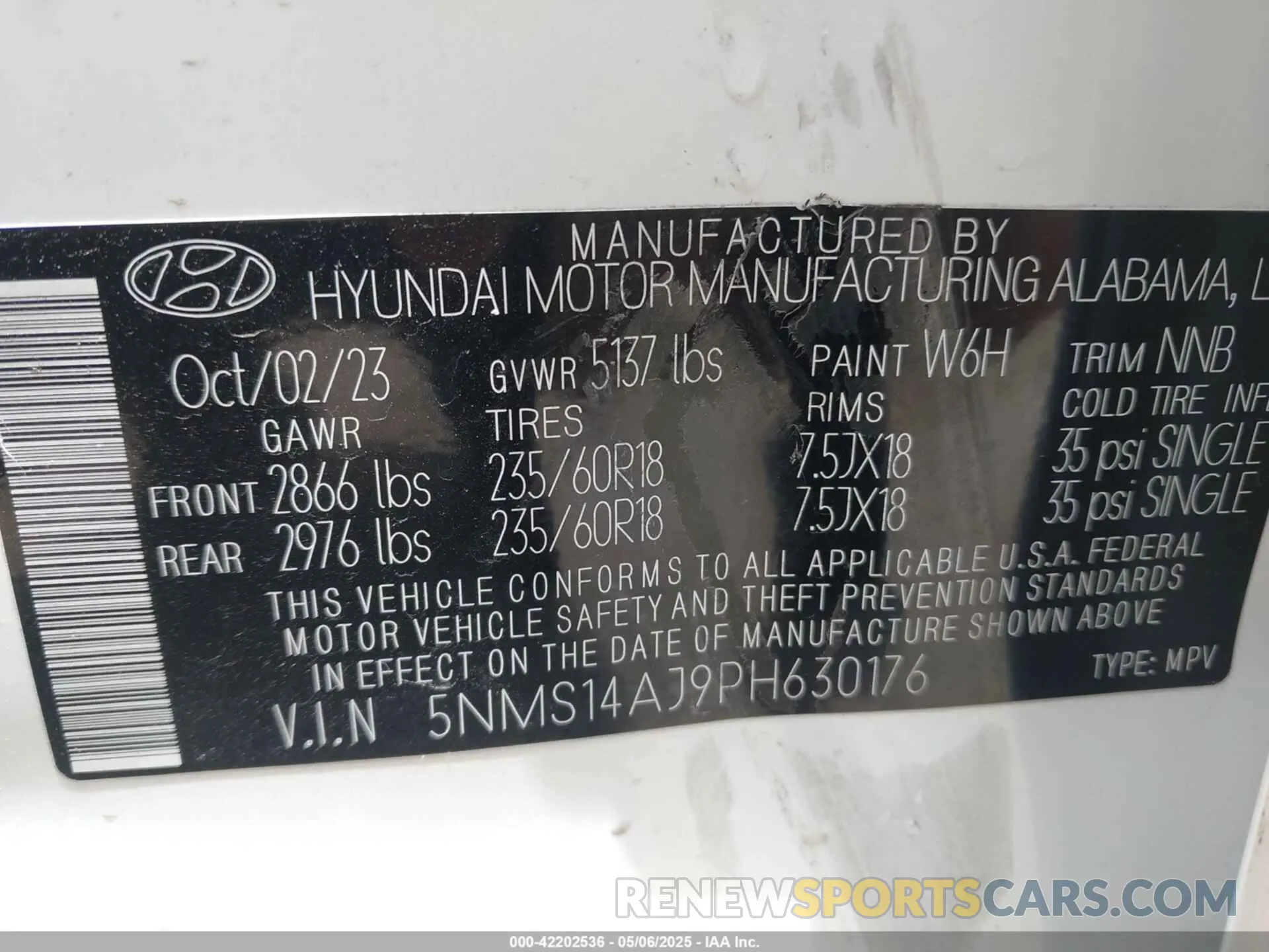 9 Фотография поврежденного автомобиля 5NMS14AJ9PH630176 HYUNDAI SANTA FE 2023