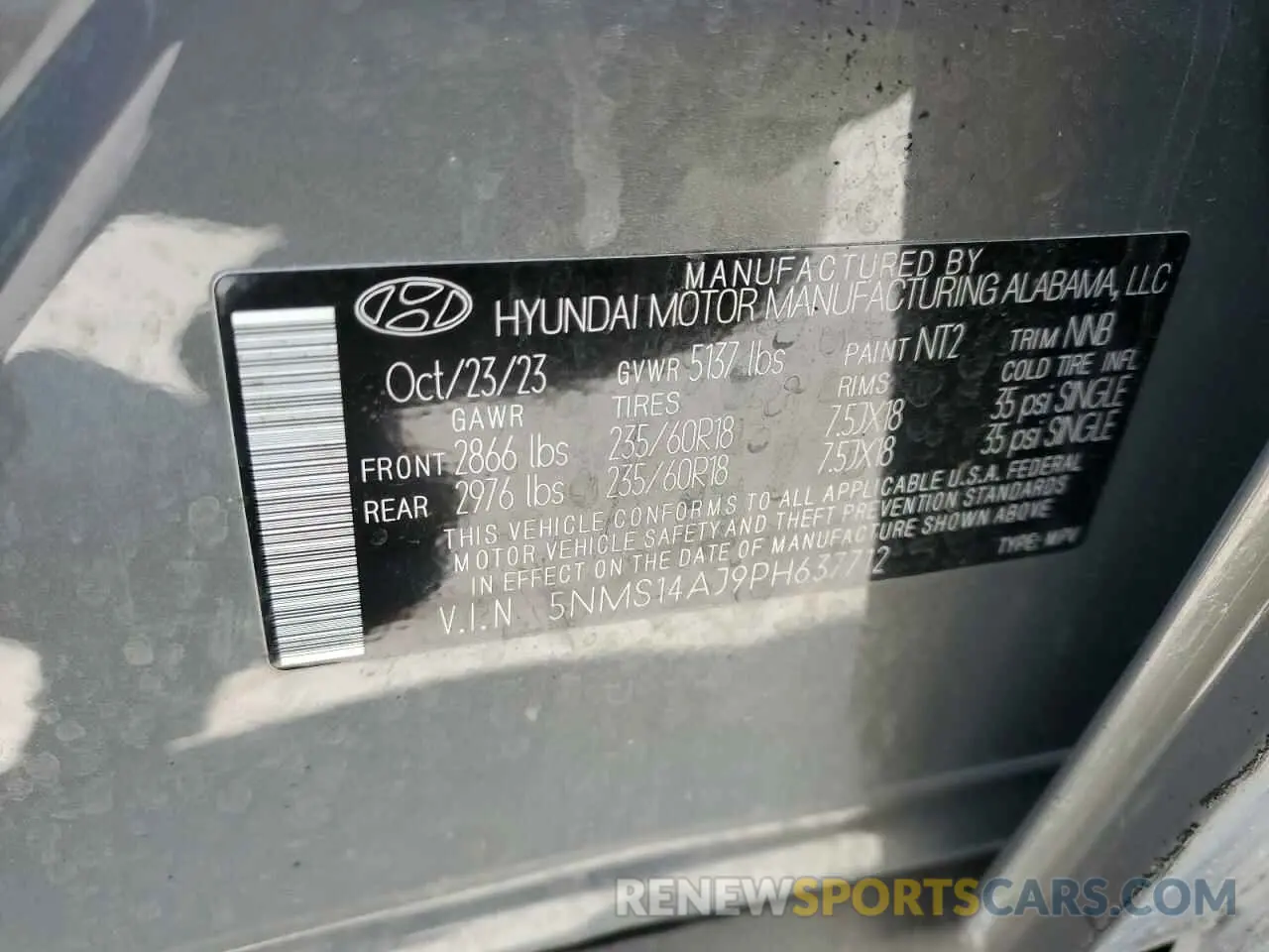 15 Photograph of a damaged car 5NMS14AJ9PH637712 HYUNDAI SANTA FE 2023