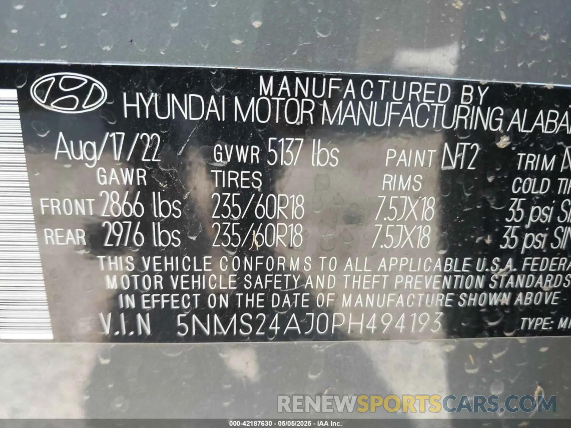 9 Photograph of a damaged car 5NMS24AJ0PH494193 HYUNDAI SANTA FE 2023