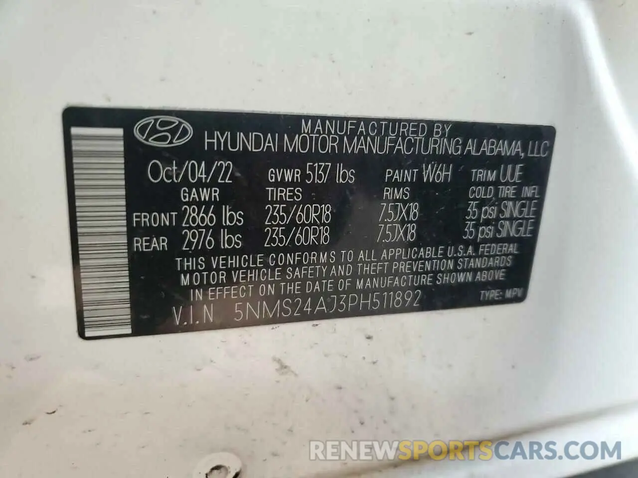 13 Photograph of a damaged car 5NMS24AJ3PH511892 HYUNDAI SANTA FE 2023