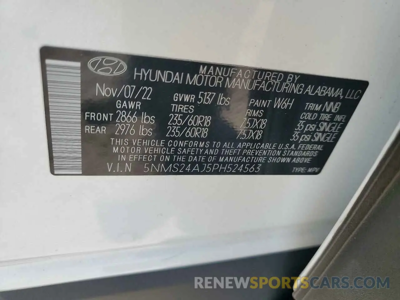 13 Фотография поврежденного автомобиля 5NMS24AJ5PH524563 HYUNDAI SANTA FE 2023