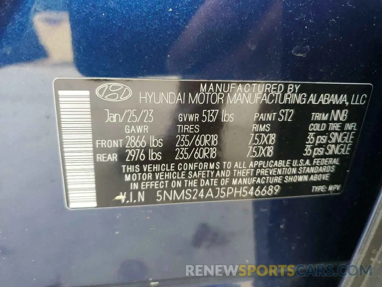 13 Photograph of a damaged car 5NMS24AJ5PH546689 HYUNDAI SANTA FE 2023