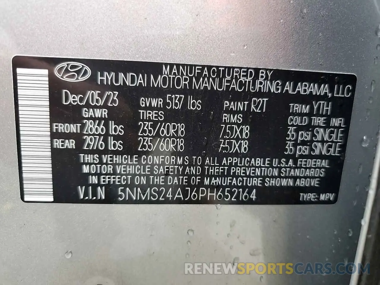 15 Фотография поврежденного автомобиля 5NMS24AJ6PH652164 HYUNDAI SANTA FE 2023