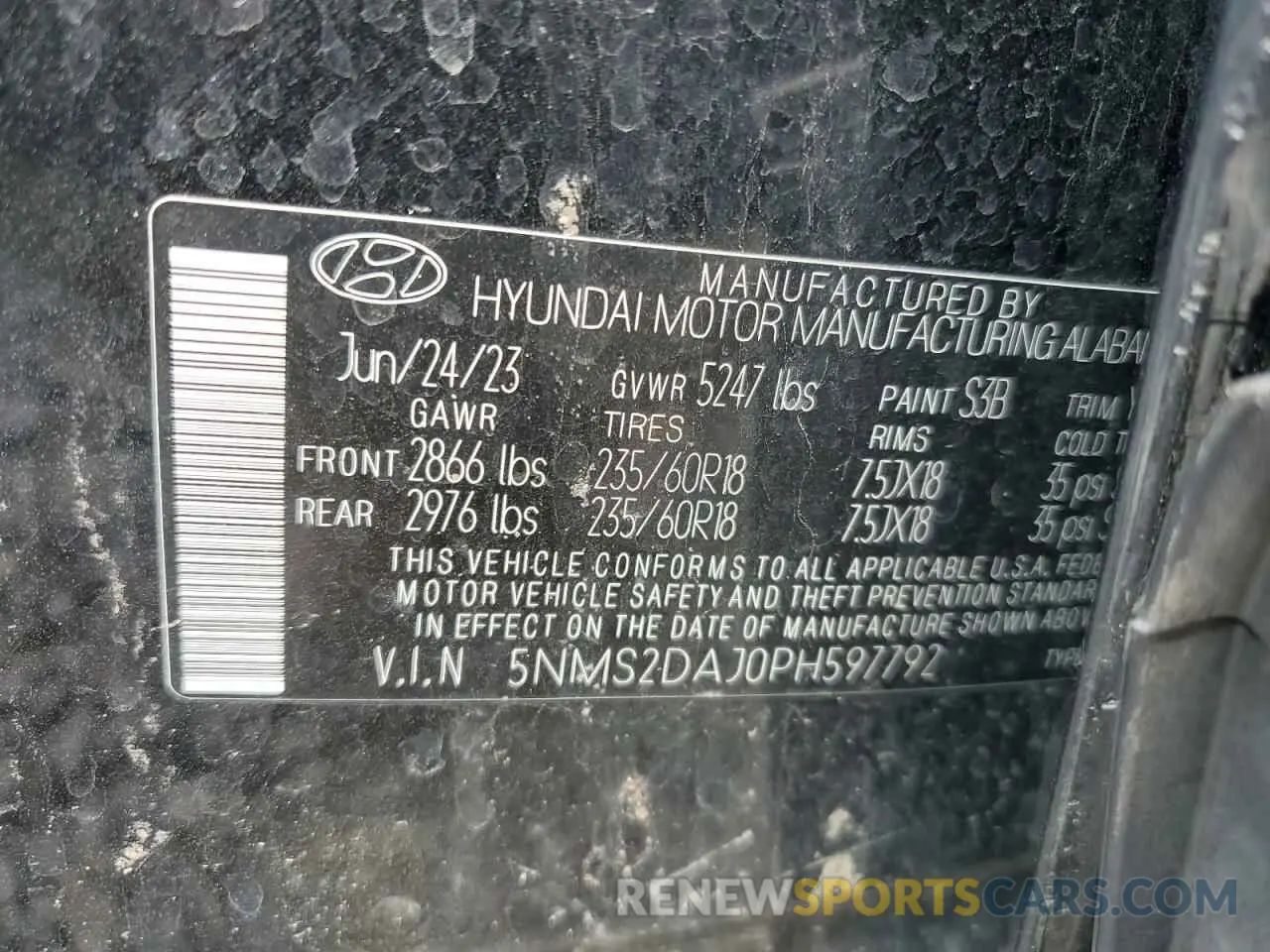 14 Photograph of a damaged car 5NMS2DAJ0PH597792 HYUNDAI SANTA FE 2023