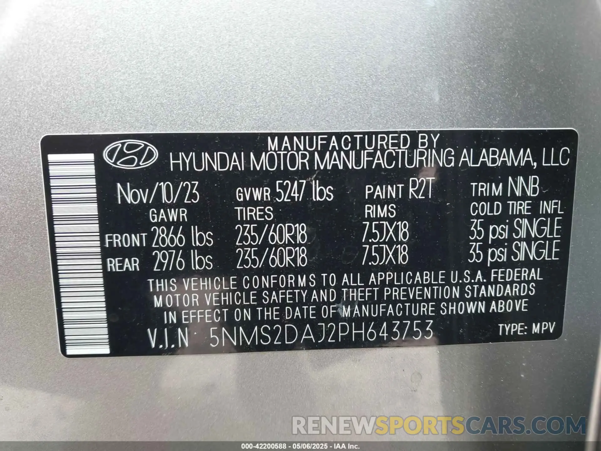 9 Фотография поврежденного автомобиля 5NMS2DAJ2PH643753 HYUNDAI SANTA FE 2023