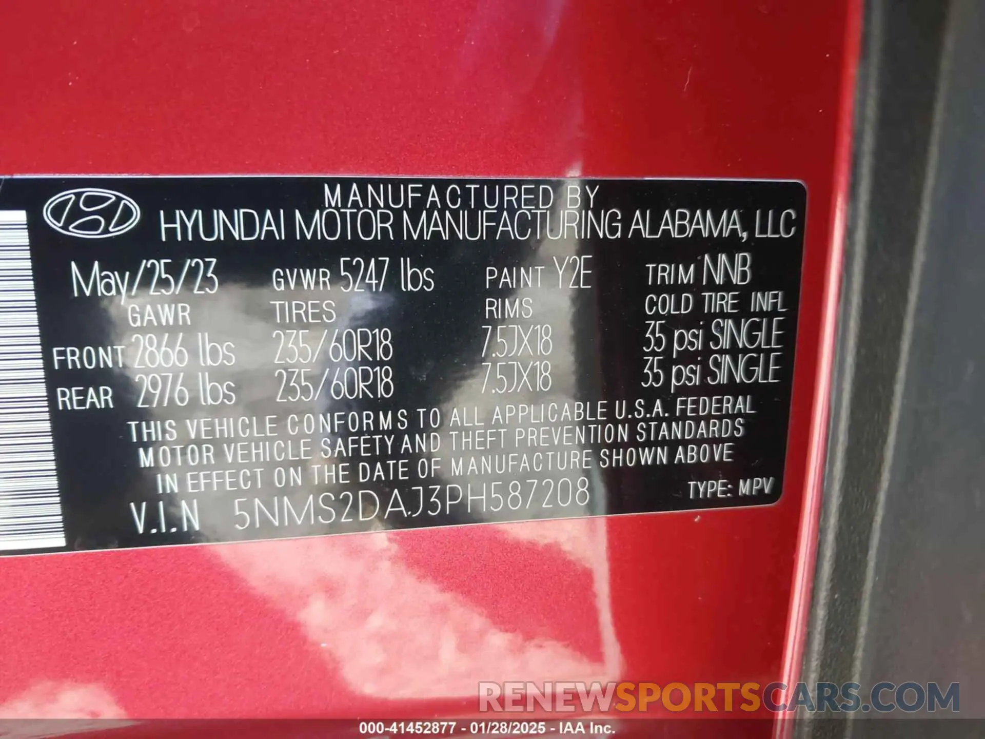 9 Фотография поврежденного автомобиля 5NMS2DAJ3PH587208 HYUNDAI SANTA FE 2023