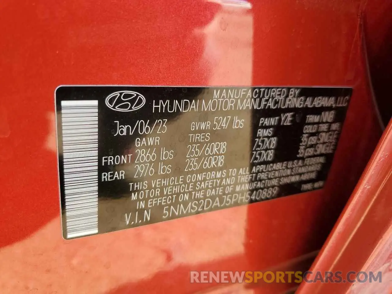 15 Фотография поврежденного автомобиля 5NMS2DAJ5PH540889 HYUNDAI SANTA FE 2023
