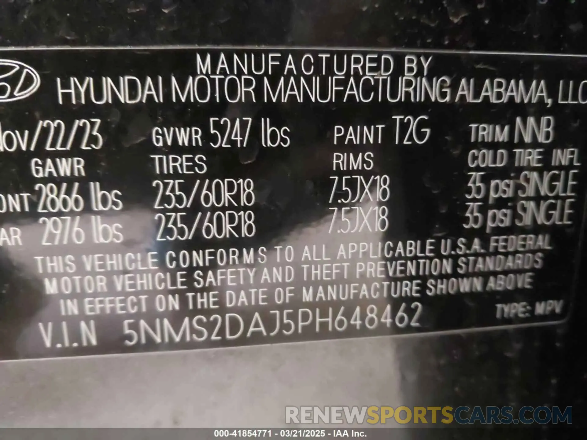 9 Фотография поврежденного автомобиля 5NMS2DAJ5PH648462 HYUNDAI SANTA FE 2023