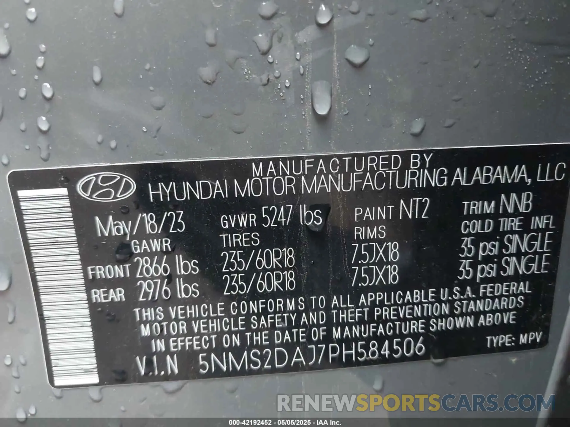 9 Фотография поврежденного автомобиля 5NMS2DAJ7PH584506 HYUNDAI SANTA FE 2023