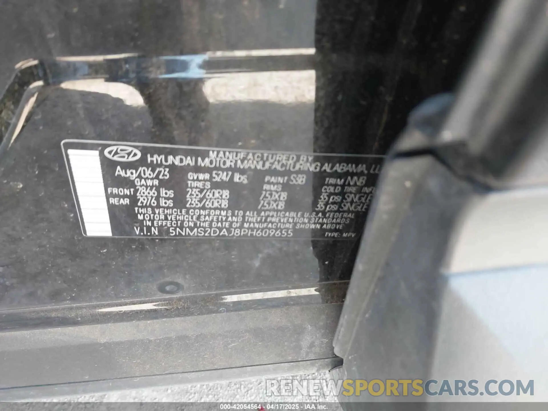 9 Фотография поврежденного автомобиля 5NMS2DAJ8PH609655 HYUNDAI SANTA FE 2023