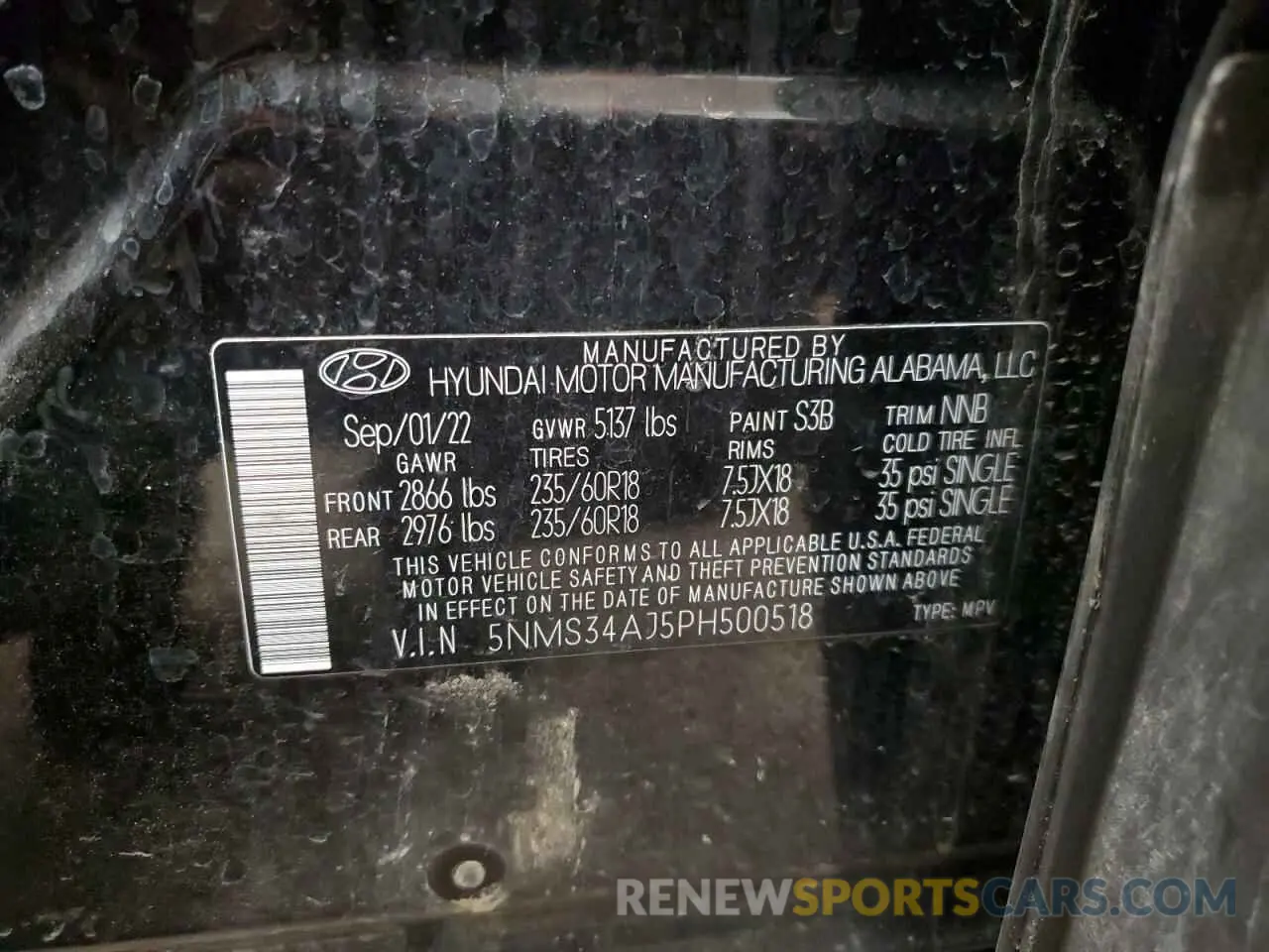 14 Photograph of a damaged car 5NMS34AJ5PH500518 HYUNDAI SANTA FE 2023