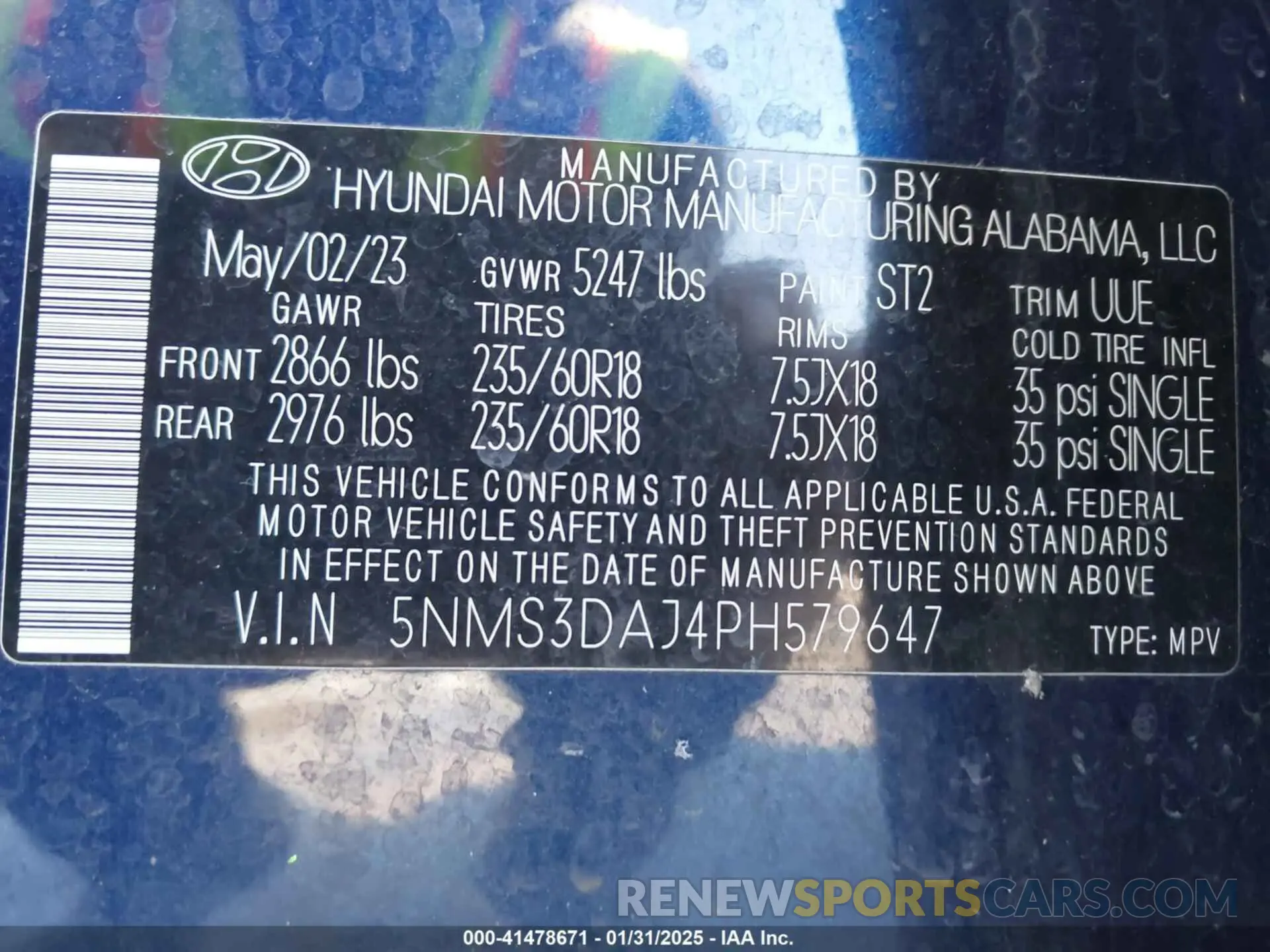 9 Photograph of a damaged car 5NMS3DAJ4PH579647 HYUNDAI SANTA FE 2023