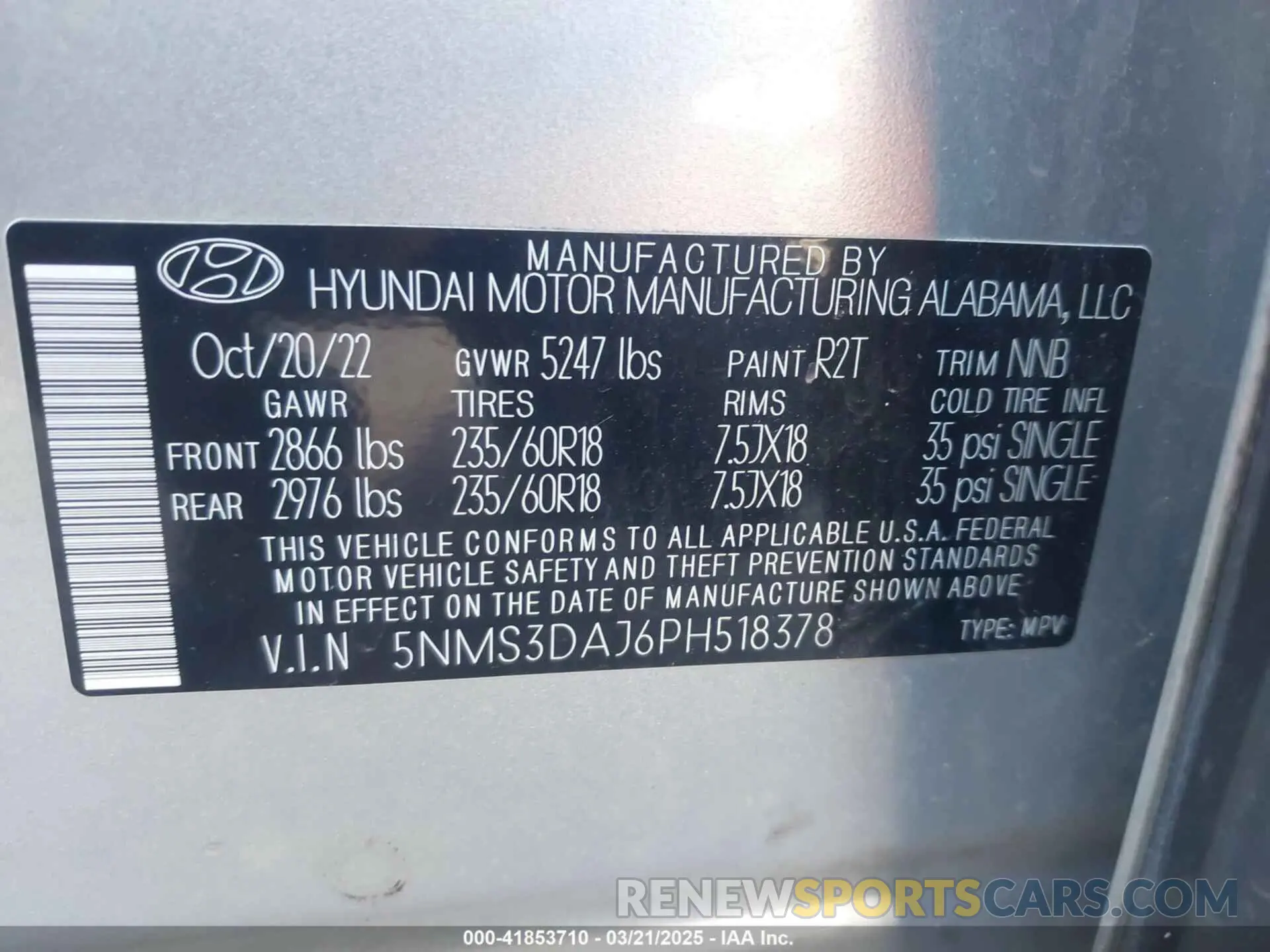 9 Photograph of a damaged car 5NMS3DAJ6PH518378 HYUNDAI SANTA FE 2023