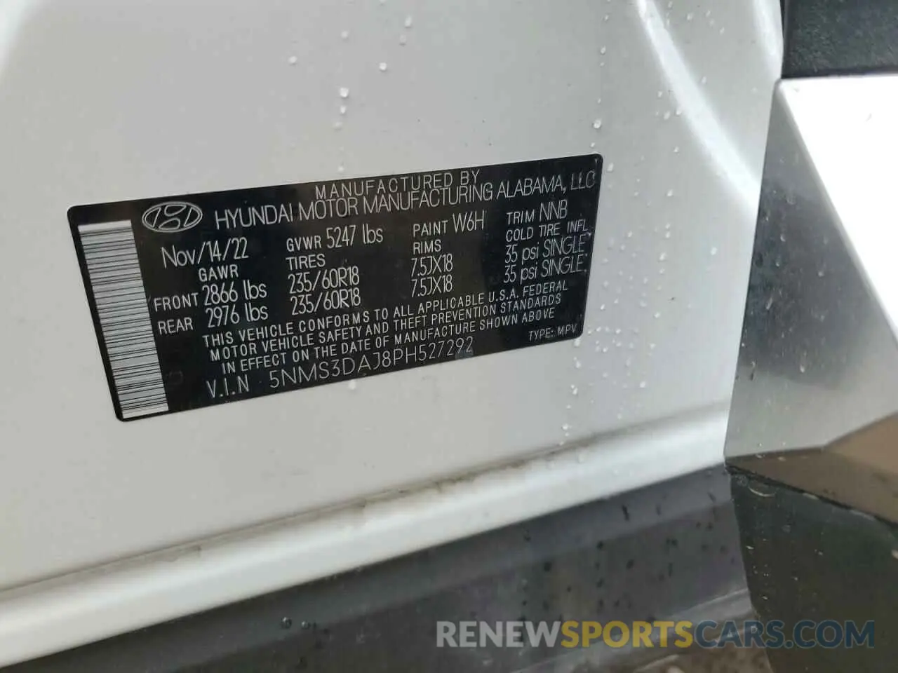 13 Фотография поврежденного автомобиля 5NMS3DAJ8PH527292 HYUNDAI SANTA FE 2023