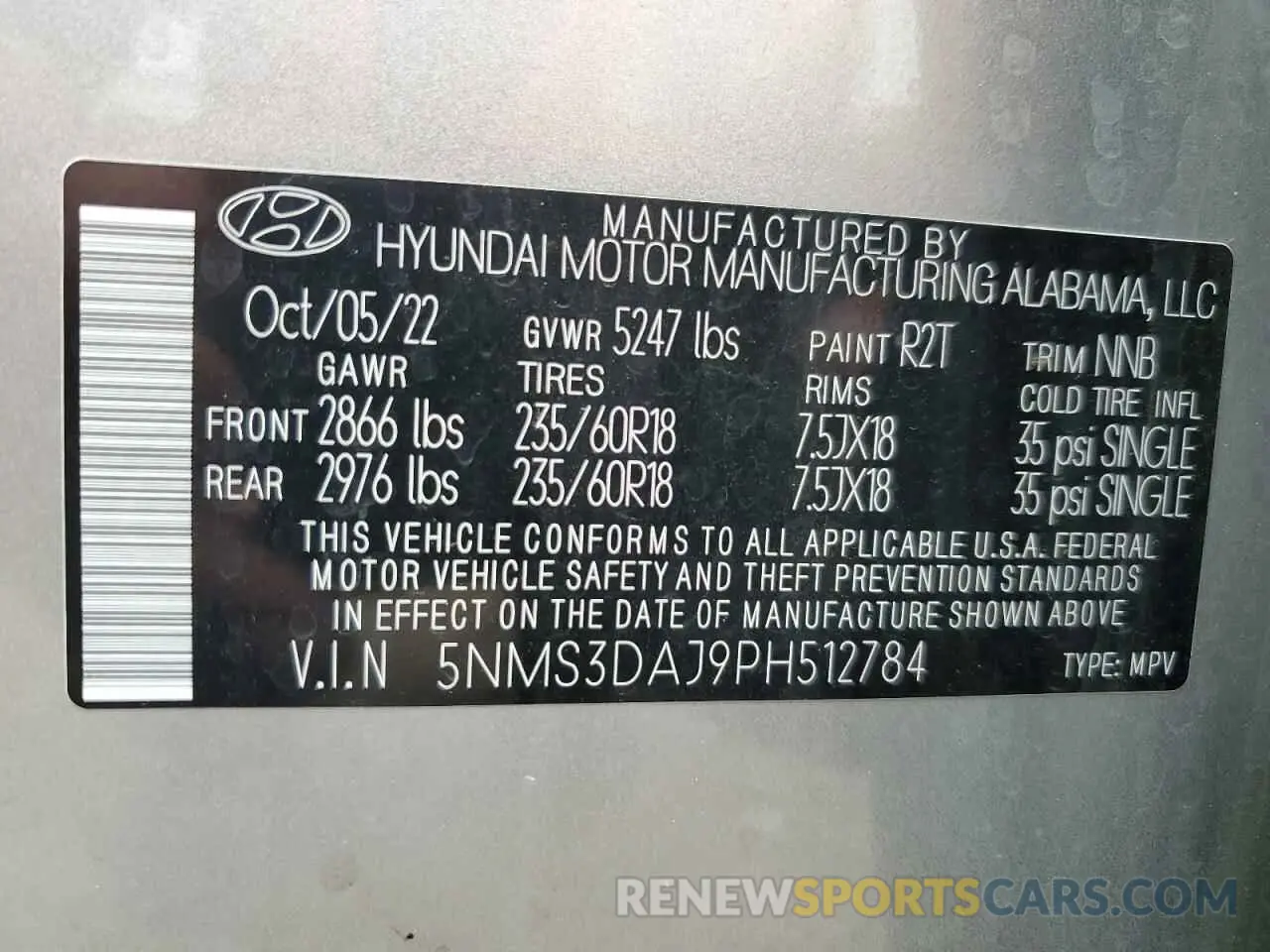 13 Photograph of a damaged car 5NMS3DAJ9PH512784 HYUNDAI SANTA FE 2023