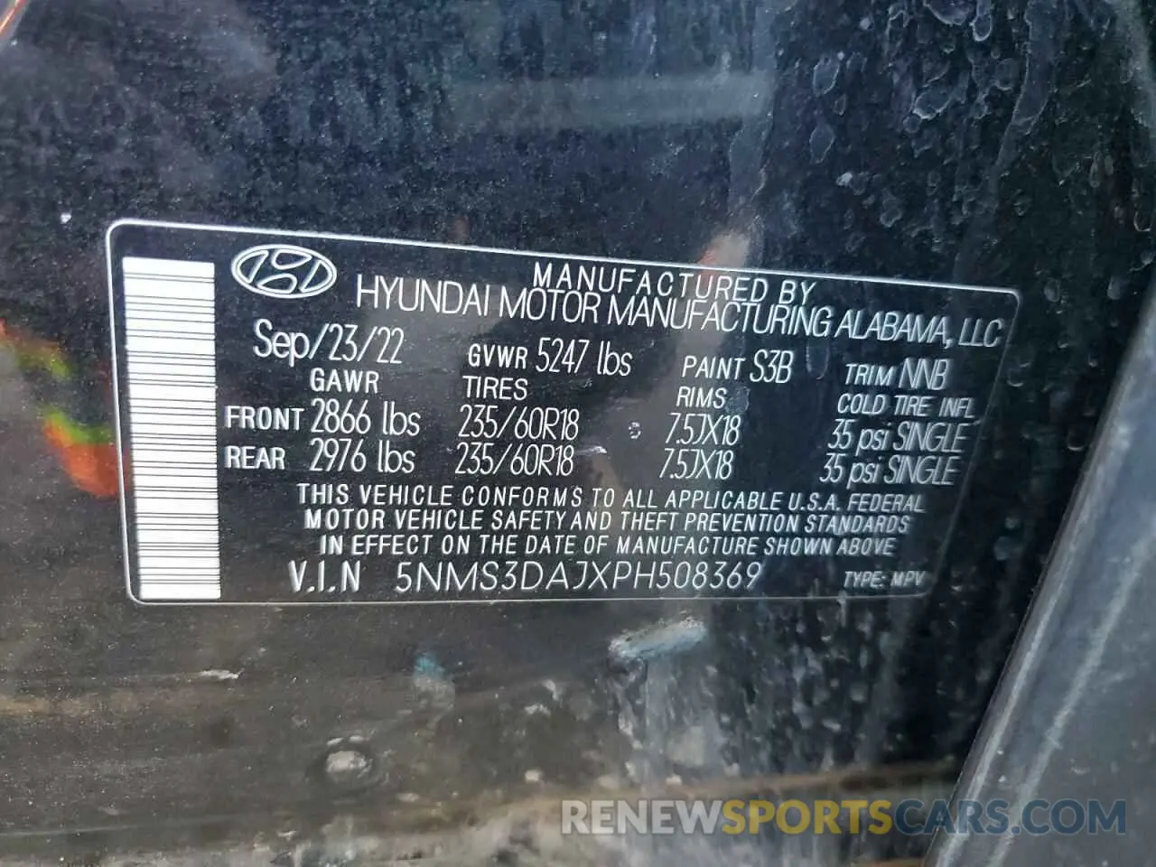 14 Photograph of a damaged car 5NMS3DAJXPH508369 HYUNDAI SANTA FE 2023