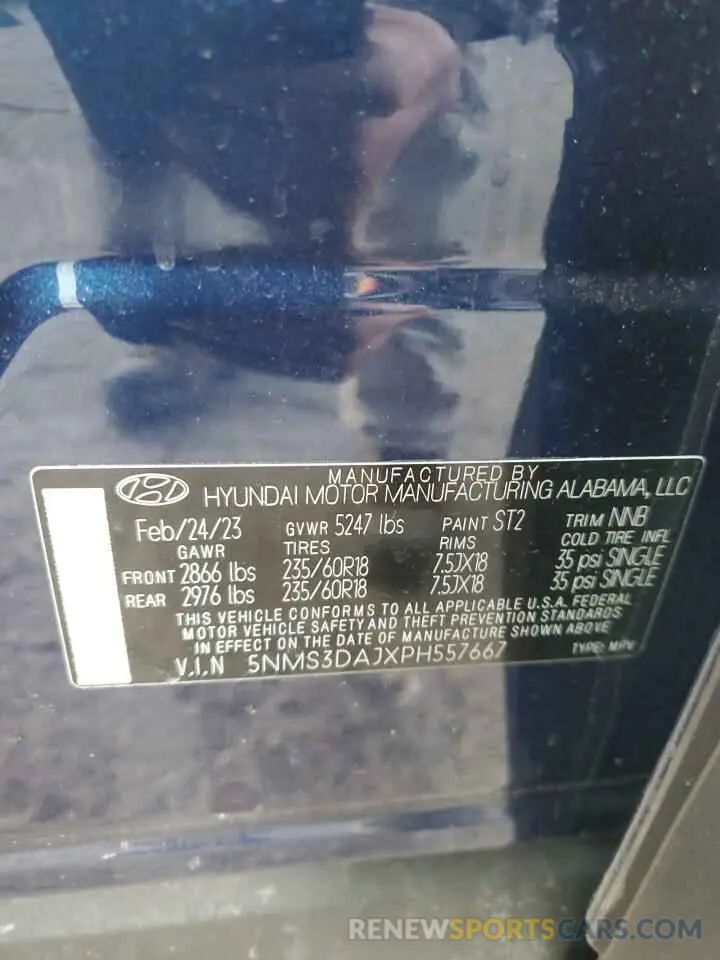 13 Фотография поврежденного автомобиля 5NMS3DAJXPH557667 HYUNDAI SANTA FE 2023