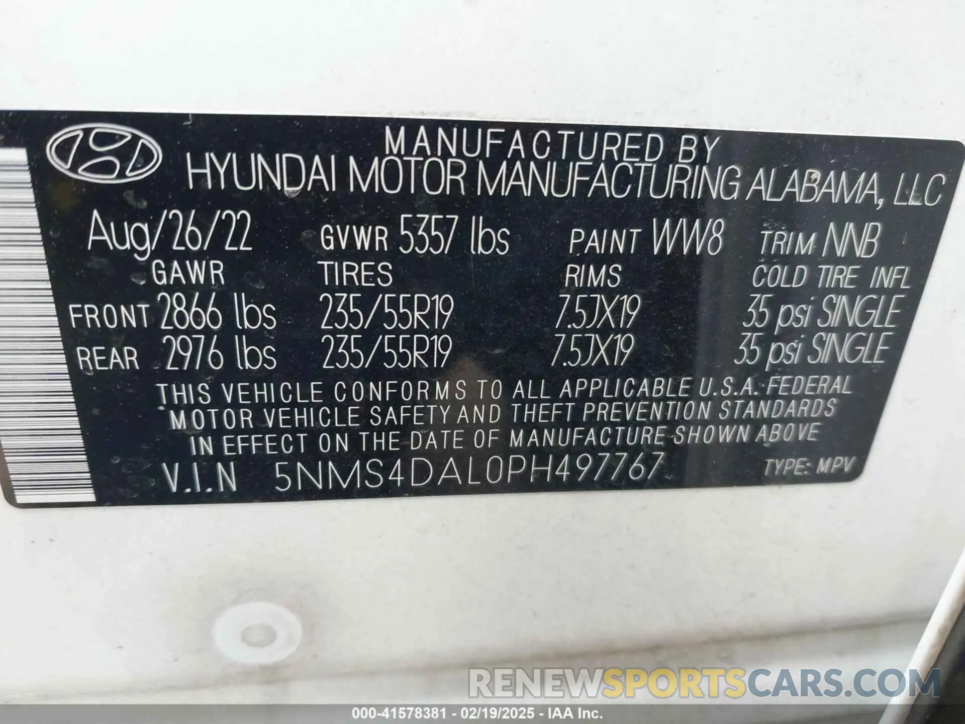 9 Фотография поврежденного автомобиля 5NMS4DAL0PH497767 HYUNDAI SANTA FE 2023