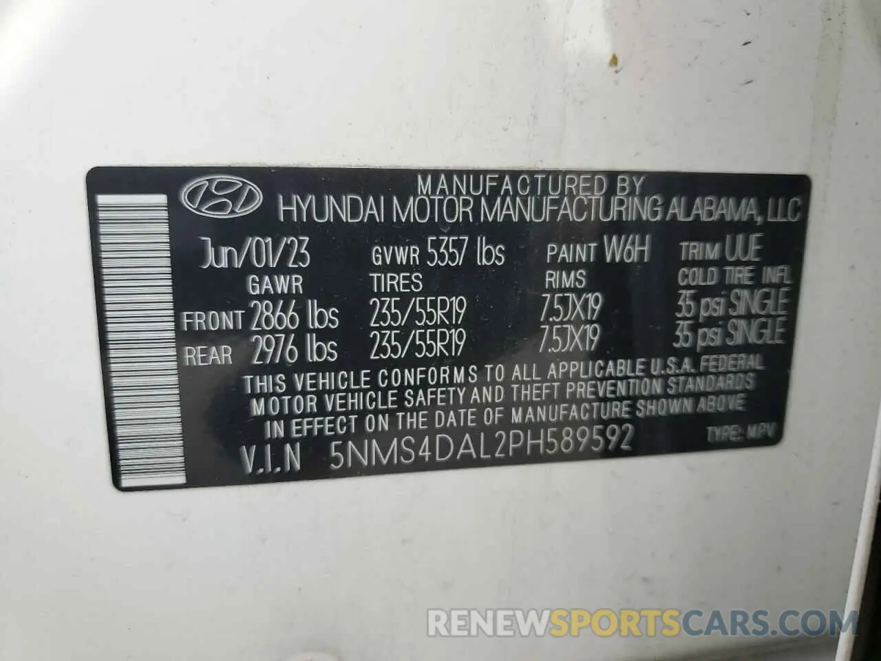 13 Фотография поврежденного автомобиля 5NMS4DAL2PH589592 HYUNDAI SANTA FE 2023
