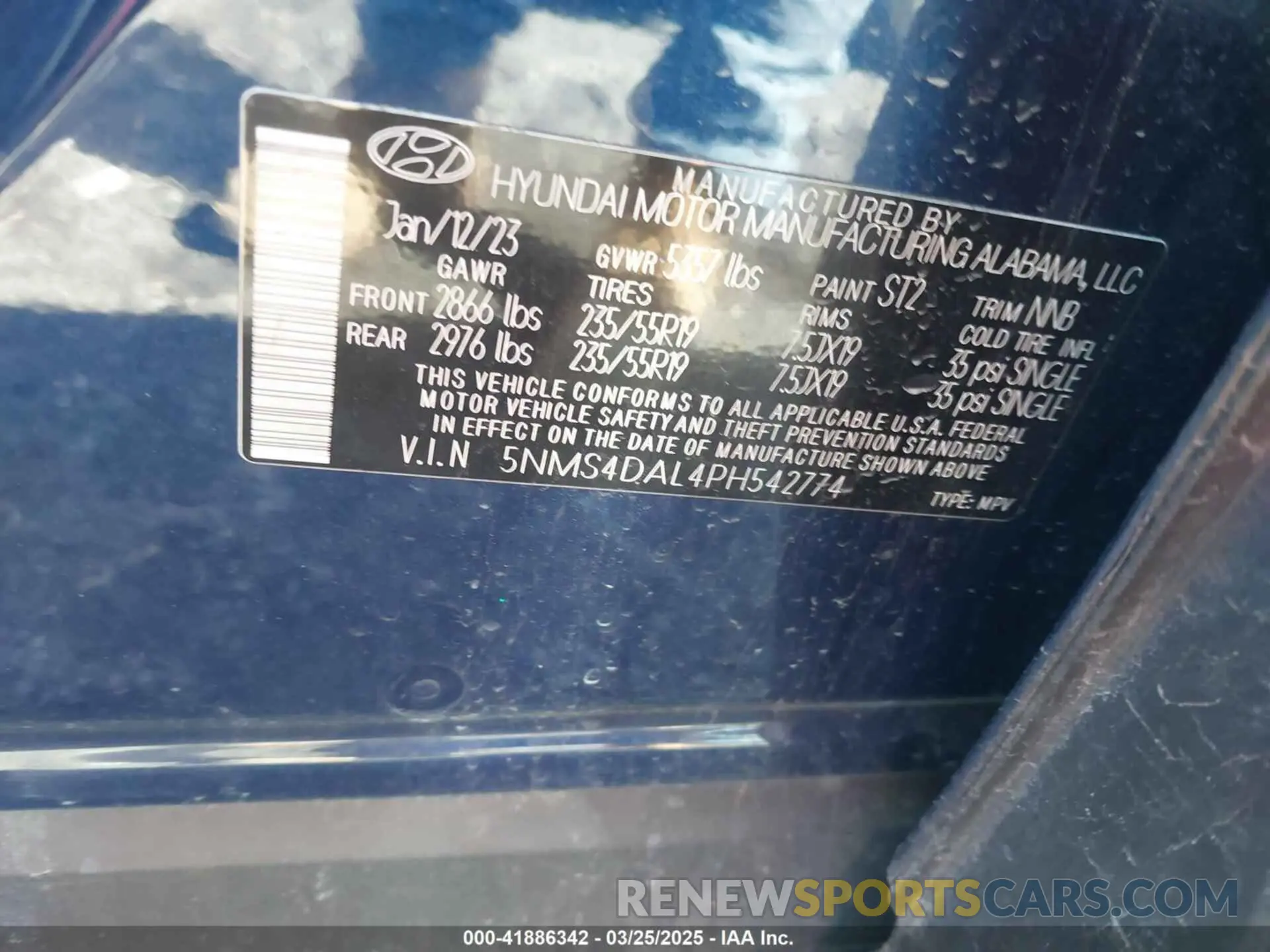 9 Фотография поврежденного автомобиля 5NMS4DAL4PH542774 HYUNDAI SANTA FE 2023