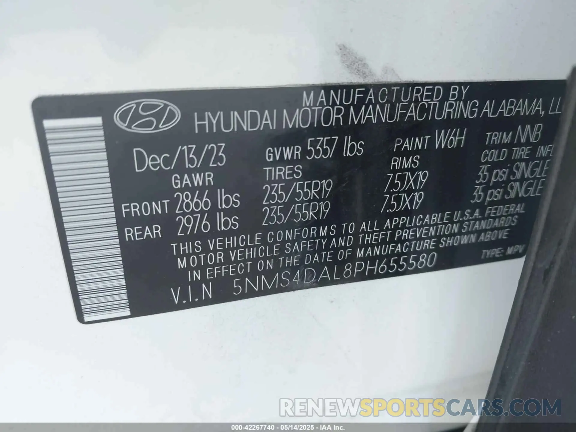 9 Photograph of a damaged car 5NMS4DAL8PH655580 HYUNDAI SANTA FE 2023