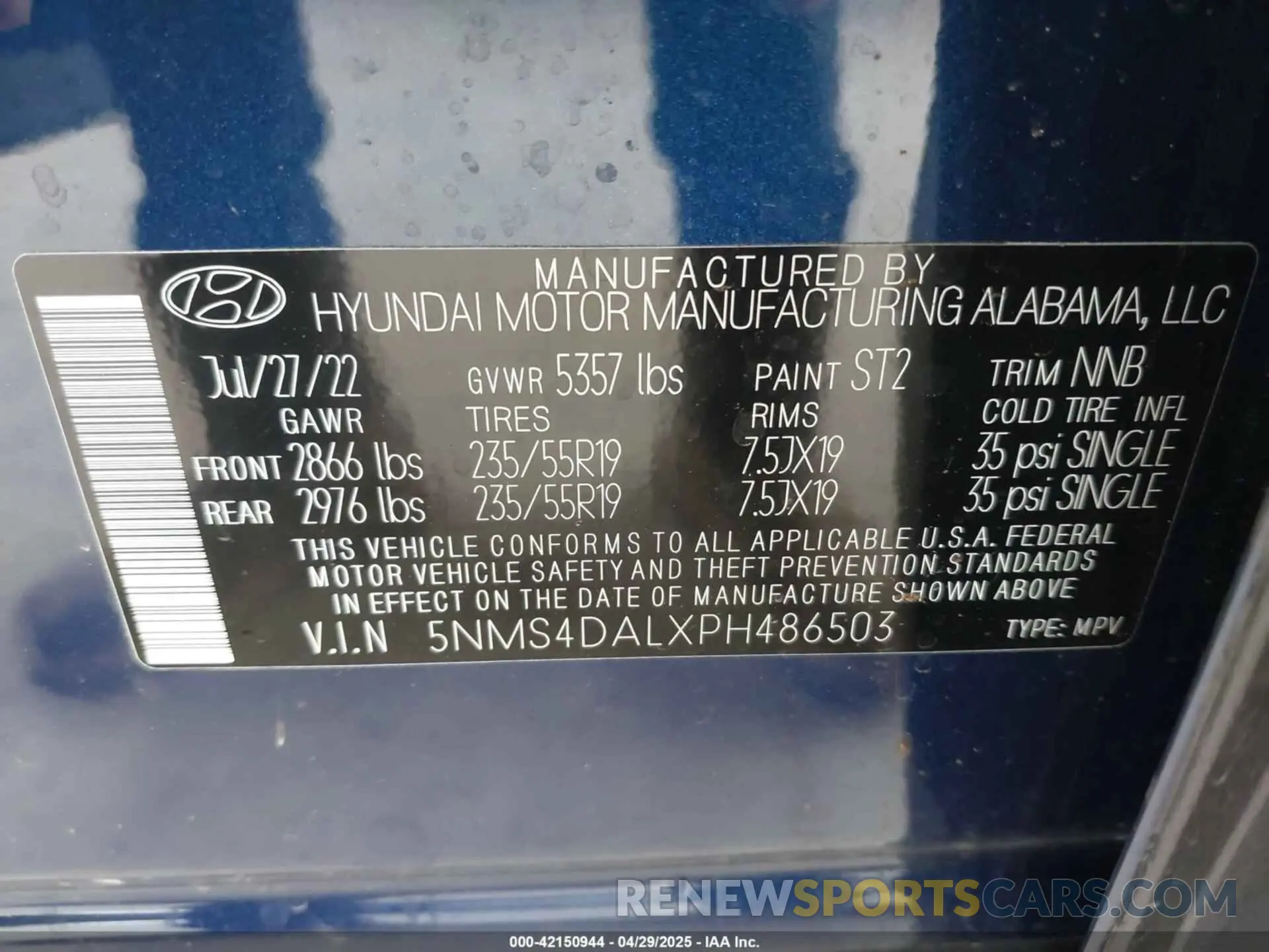 9 Фотография поврежденного автомобиля 5NMS4DALXPH486503 HYUNDAI SANTA FE 2023