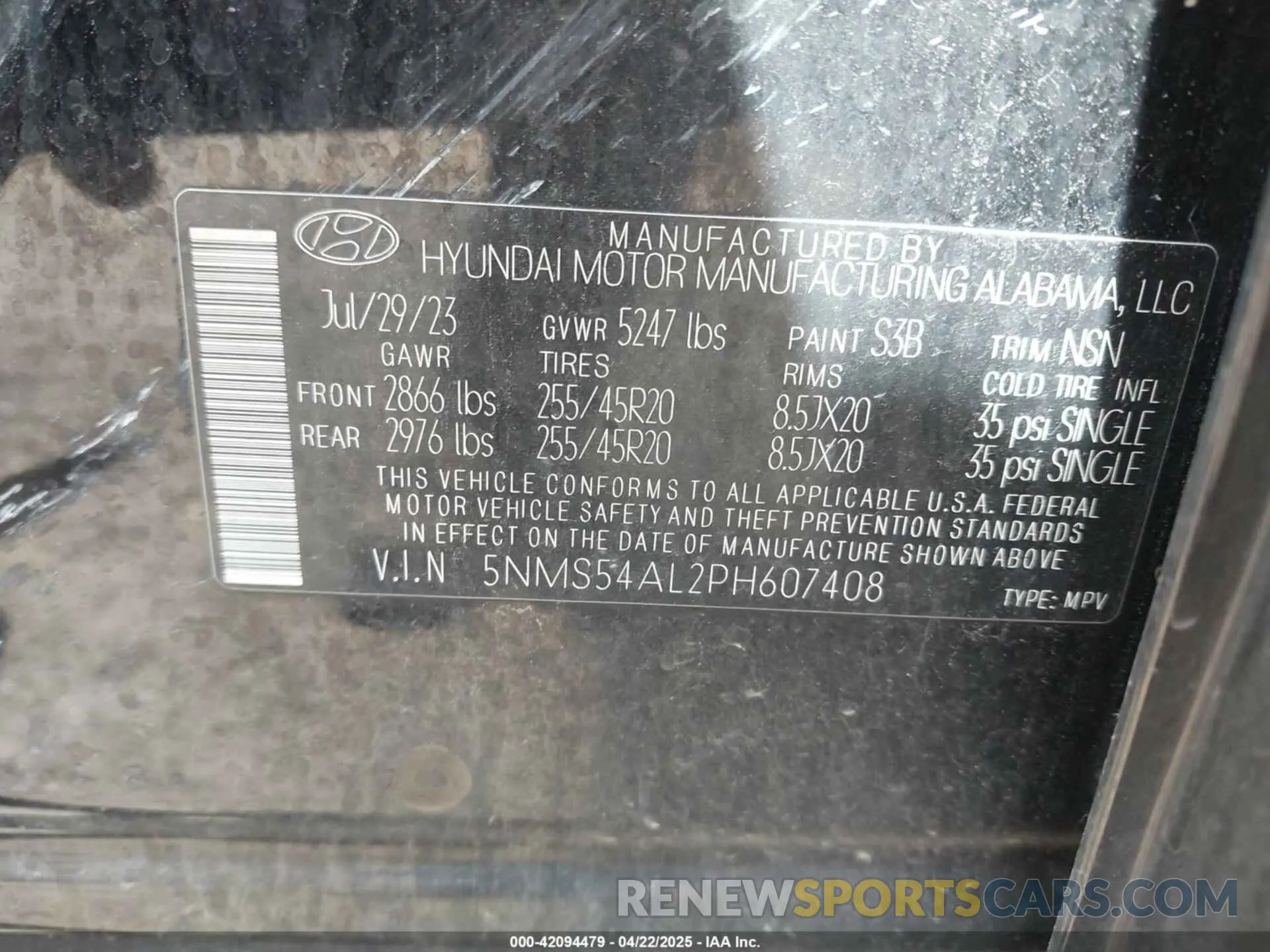 9 Photograph of a damaged car 5NMS54AL2PH607408 HYUNDAI SANTA FE 2023