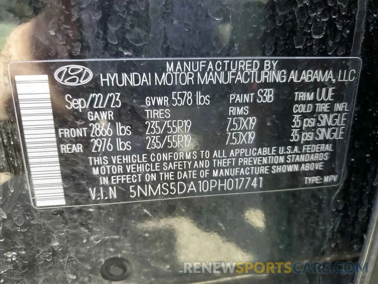 15 Фотография поврежденного автомобиля 5NMS5DA10PH017741 HYUNDAI SANTA FE 2023