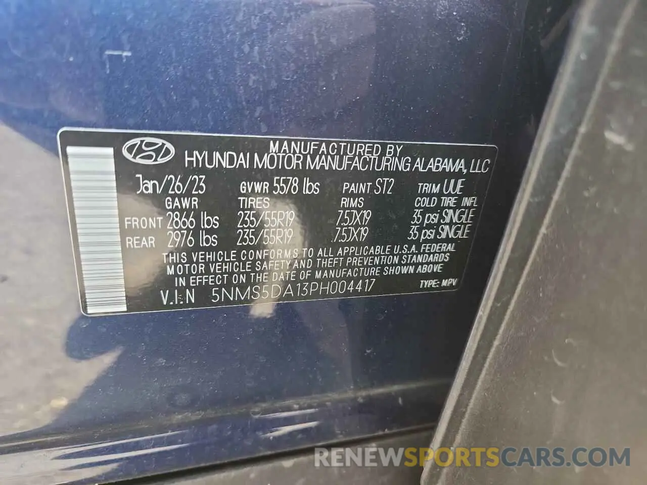 14 Photograph of a damaged car 5NMS5DA13PH004417 HYUNDAI SANTA FE 2023