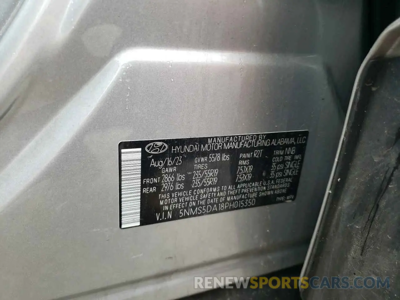 13 Photograph of a damaged car 5NMS5DA18PH015350 HYUNDAI SANTA FE 2023