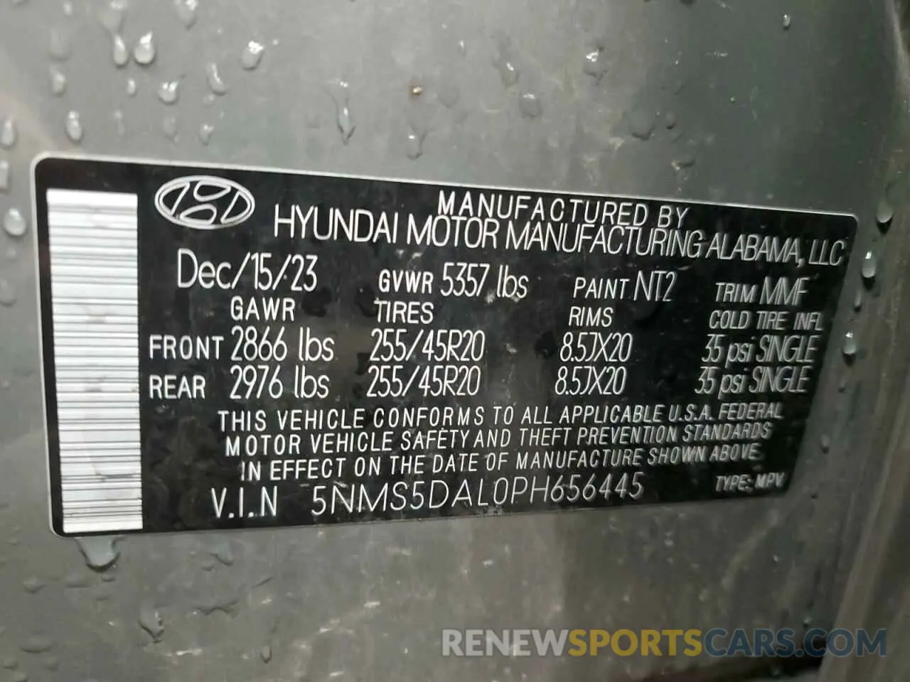 14 Фотография поврежденного автомобиля 5NMS5DAL0PH656445 HYUNDAI SANTA FE 2023