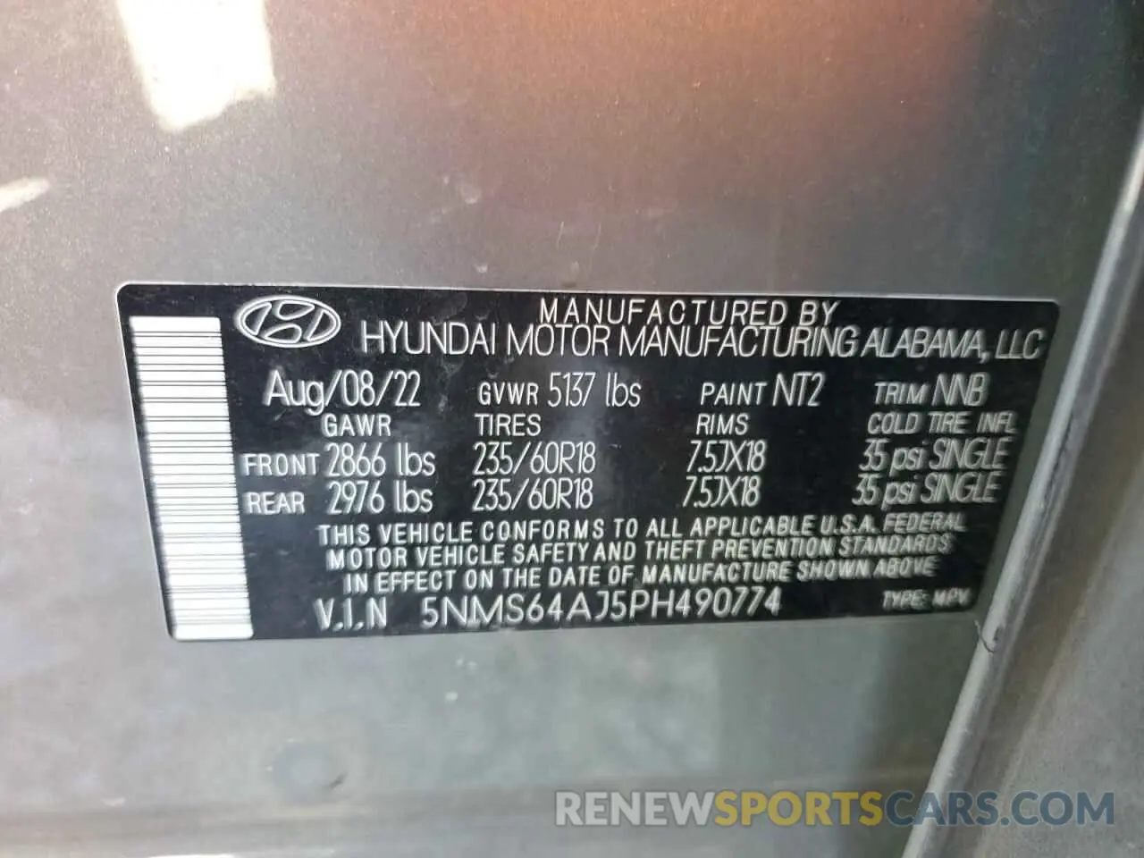 15 Photograph of a damaged car 5NMS64AJ5PH490774 HYUNDAI SANTA FE 2023