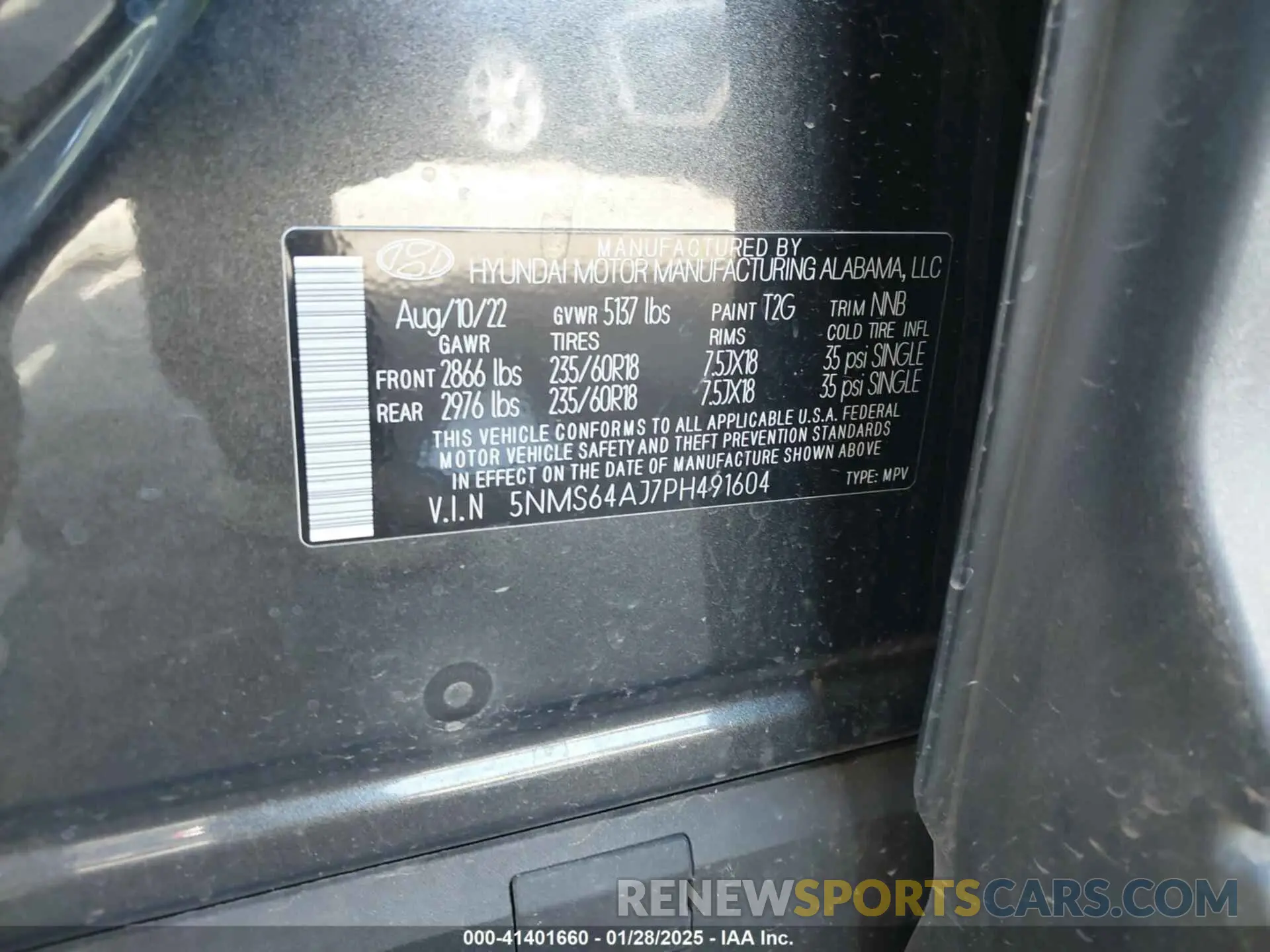 9 Фотография поврежденного автомобиля 5NMS64AJ7PH491604 HYUNDAI SANTA FE 2023