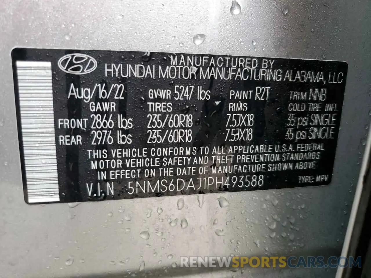 13 Photograph of a damaged car 5NMS6DAJ1PH493588 HYUNDAI SANTA FE 2023