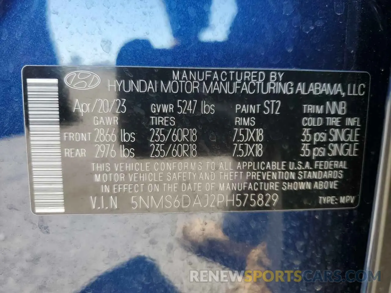 13 Фотография поврежденного автомобиля 5NMS6DAJ2PH575829 HYUNDAI SANTA FE 2023