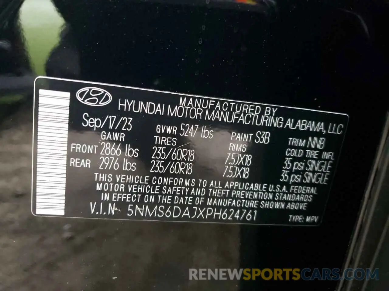 15 Photograph of a damaged car 5NMS6DAJXPH624761 HYUNDAI SANTA FE 2023