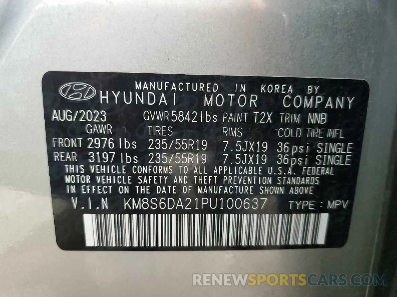13 Photograph of a damaged car KM8S6DA21PU100637 HYUNDAI SANTA FE 2023