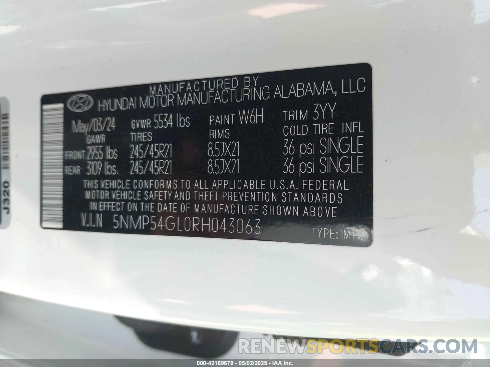 9 Photograph of a damaged car 5NMP54GL0RH043063 HYUNDAI SANTA FE 2024