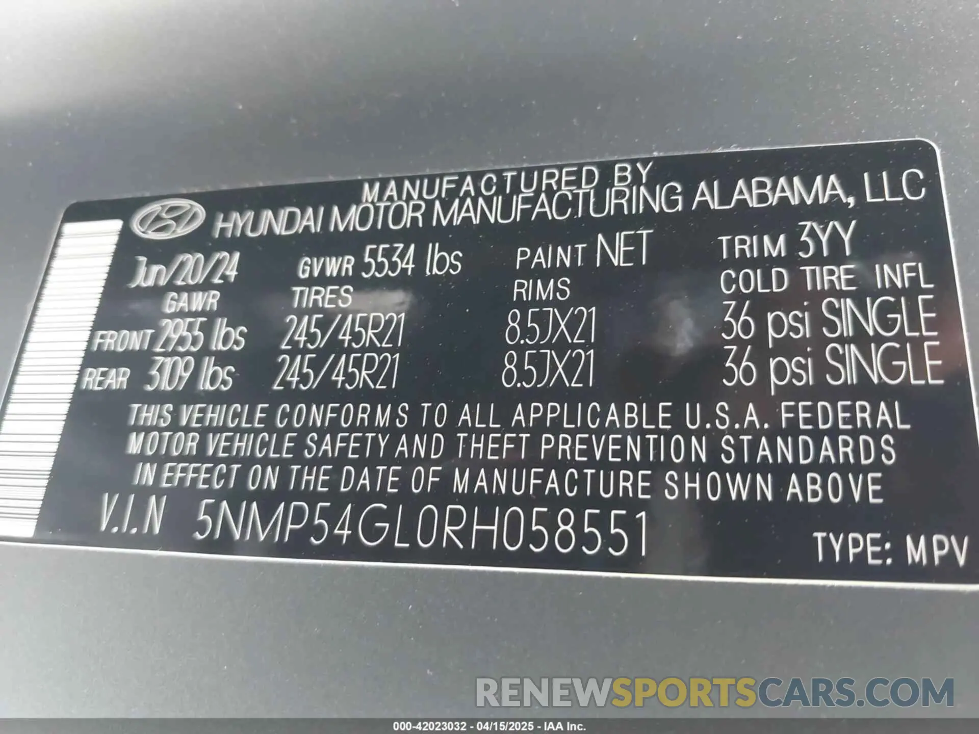 9 Photograph of a damaged car 5NMP54GL0RH058551 HYUNDAI SANTA FE 2024