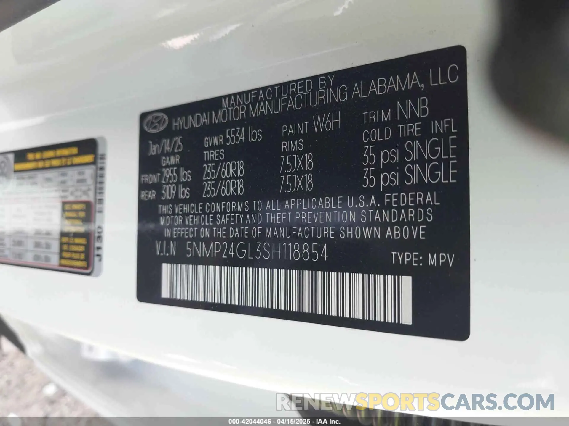 9 Фотография поврежденного автомобиля 5NMP24GL3SH118854 HYUNDAI SANTA FE 2025