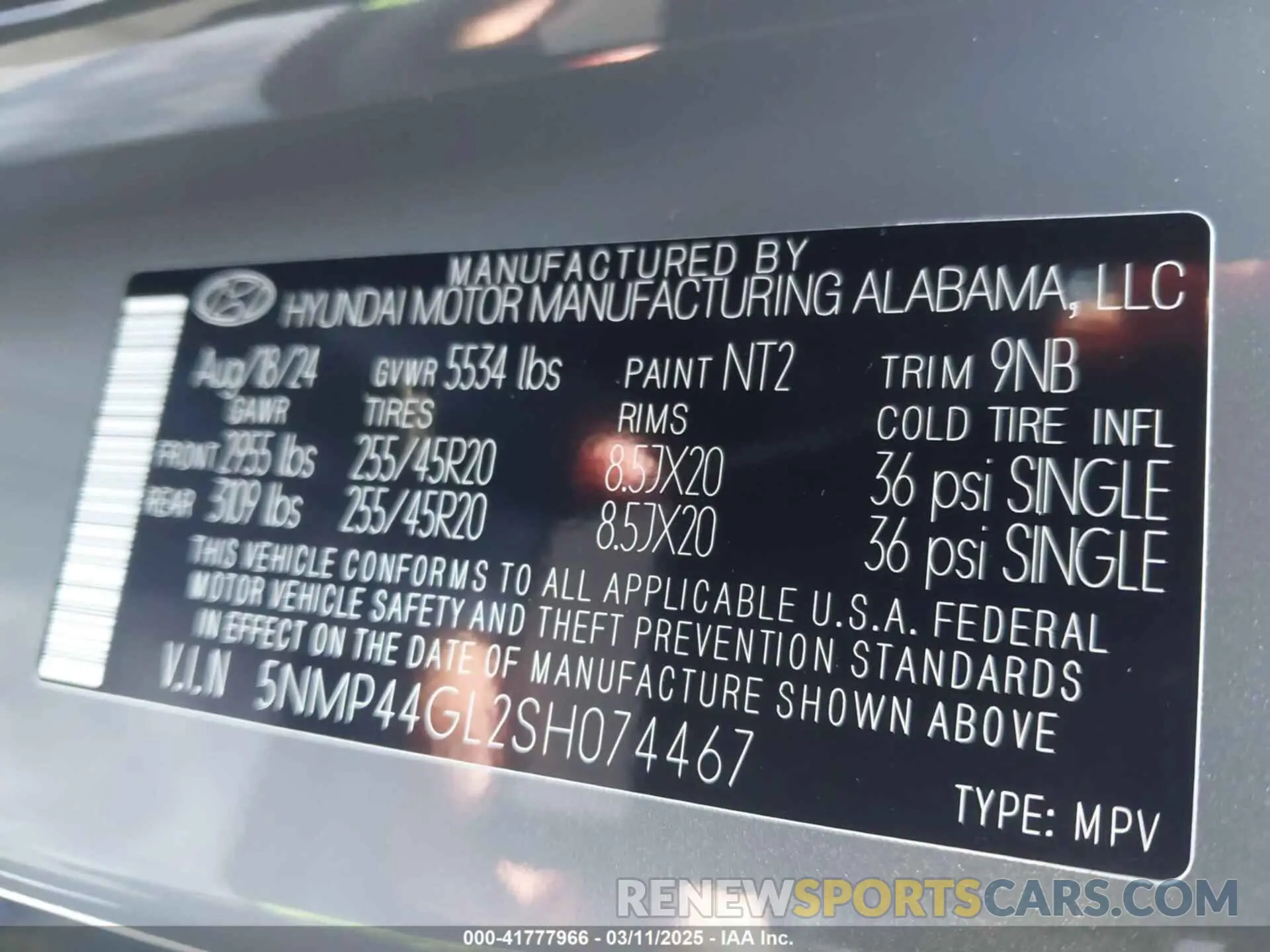 9 Фотография поврежденного автомобиля 5NMP44GL2SH074467 HYUNDAI SANTA FE 2025