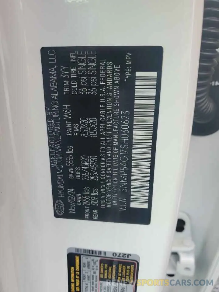 13 Фотография поврежденного автомобиля 5NMP54G17SH030623 HYUNDAI SANTA FE 2025