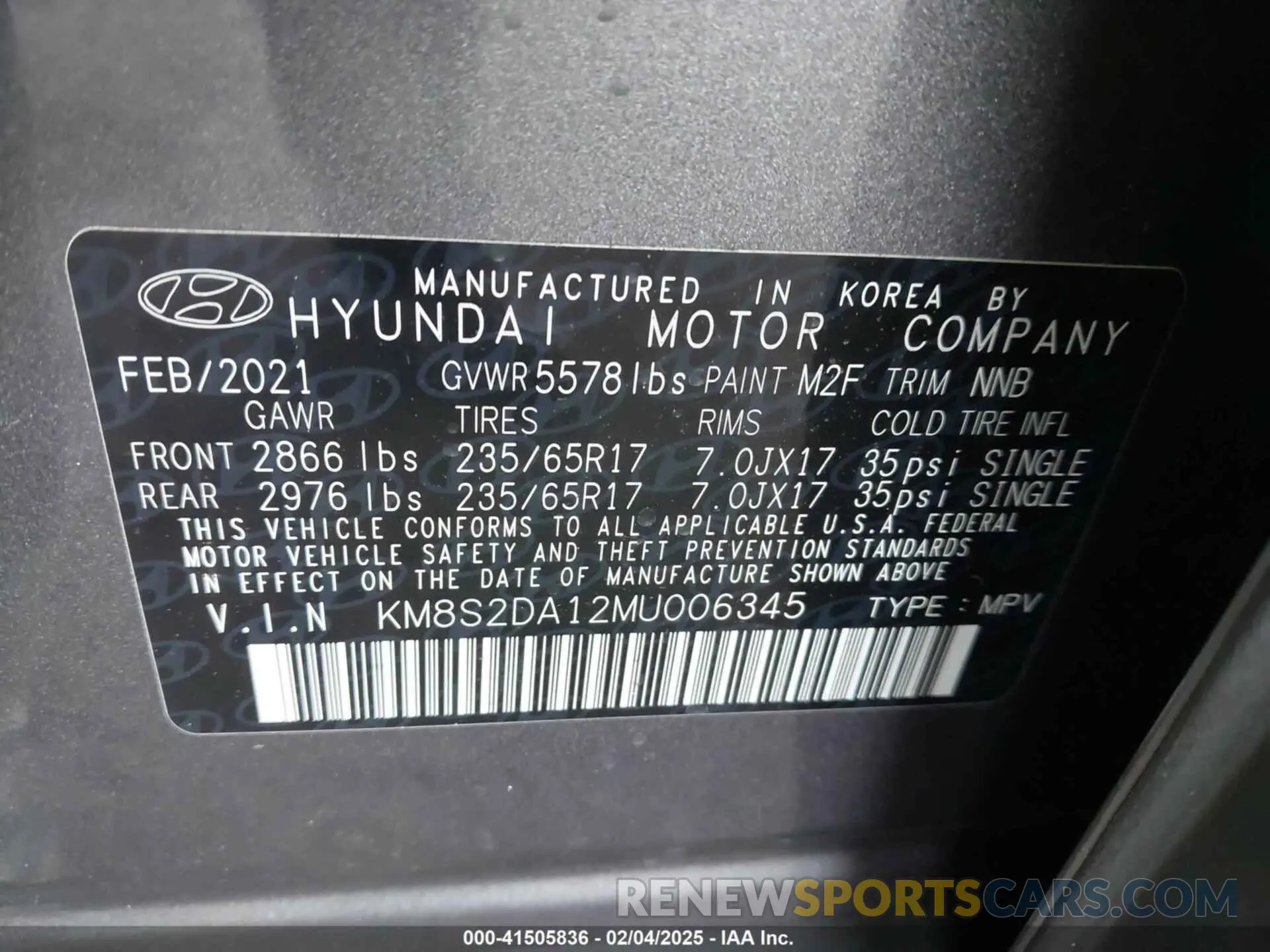 9 Фотография поврежденного автомобиля KM8S2DA12MU006345 HYUNDAI SANTA FE HYBRID 2021