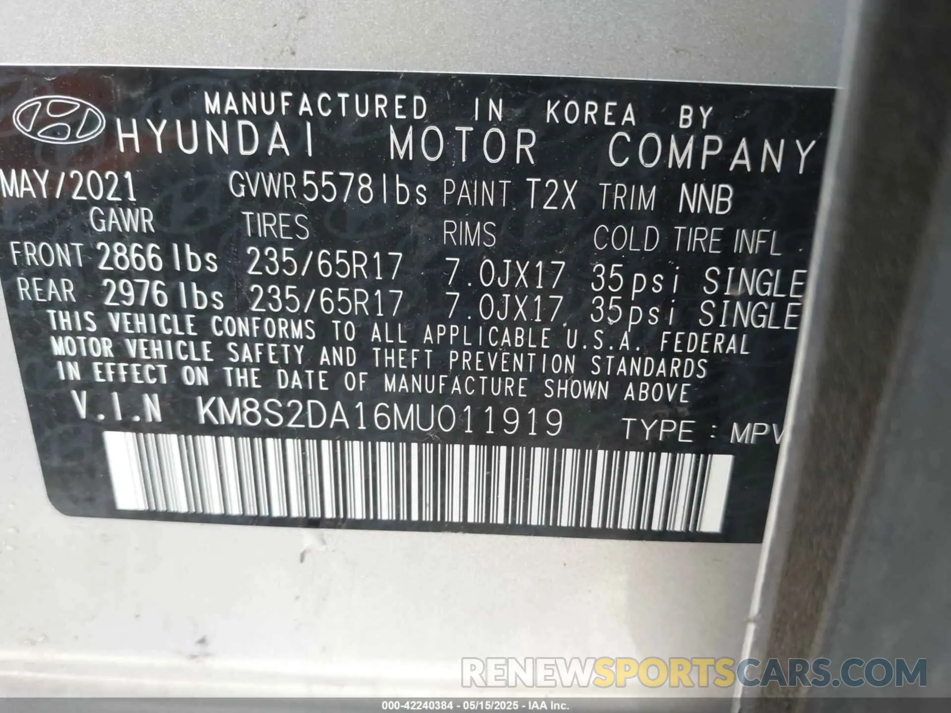 9 Photograph of a damaged car KM8S2DA16MU011919 HYUNDAI SANTA FE HYBRID 2021