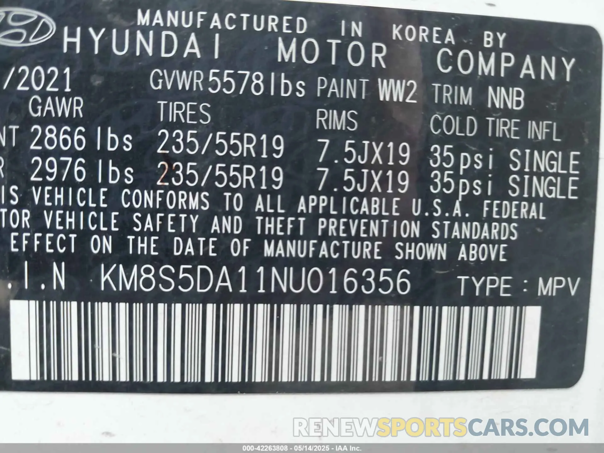 9 Photograph of a damaged car KM8S5DA11NU016356 HYUNDAI SANTA FE HYBRID 2022