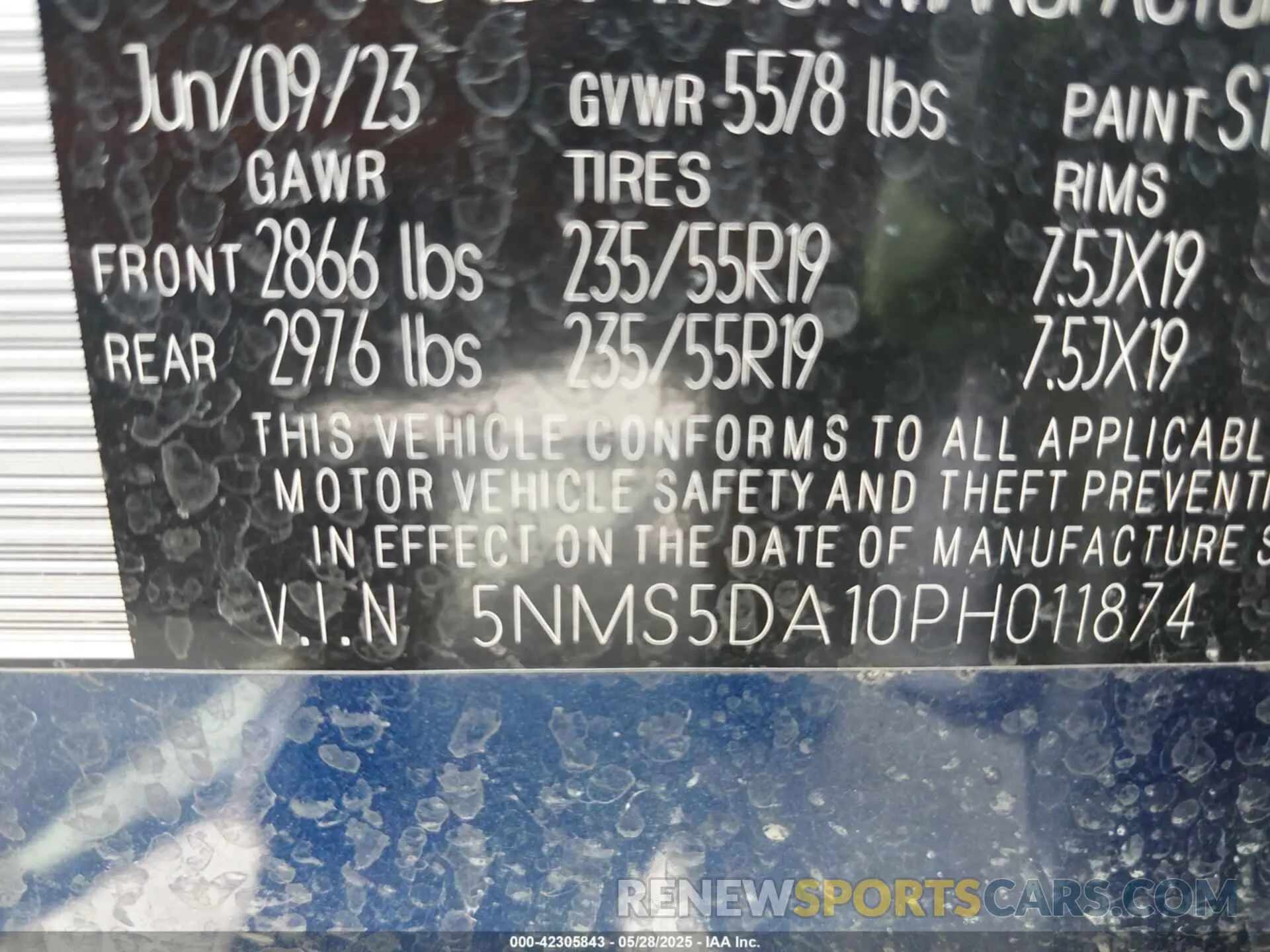 9 Фотография поврежденного автомобиля 5NMS5DA10PH011874 HYUNDAI SANTA FE HYBRID 2023