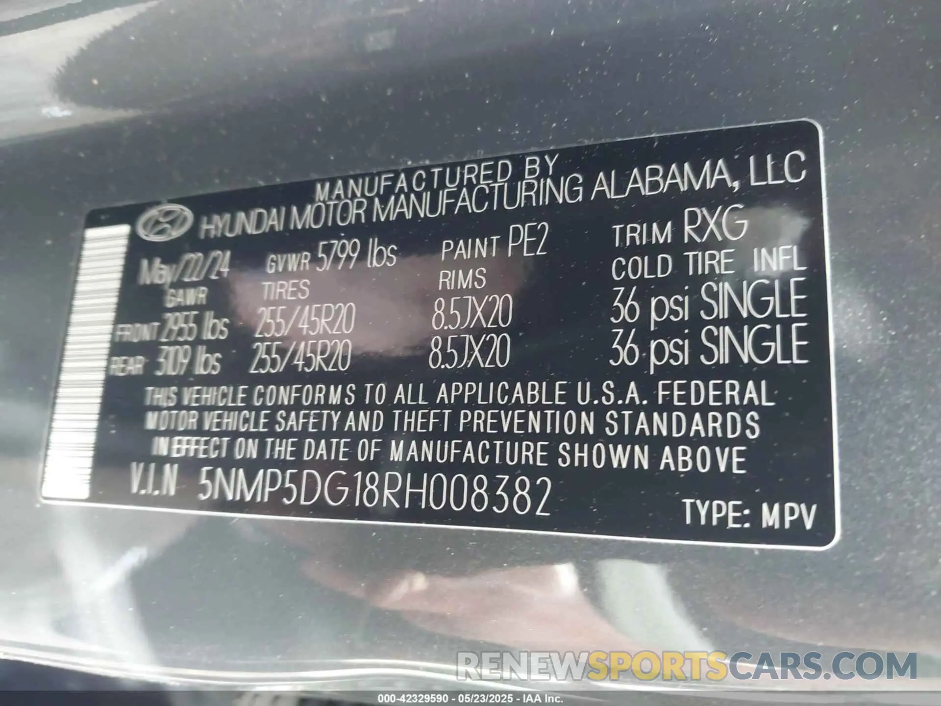 9 Photograph of a damaged car 5NMP5DG18RH008382 HYUNDAI SANTA FE HYBRID 2024