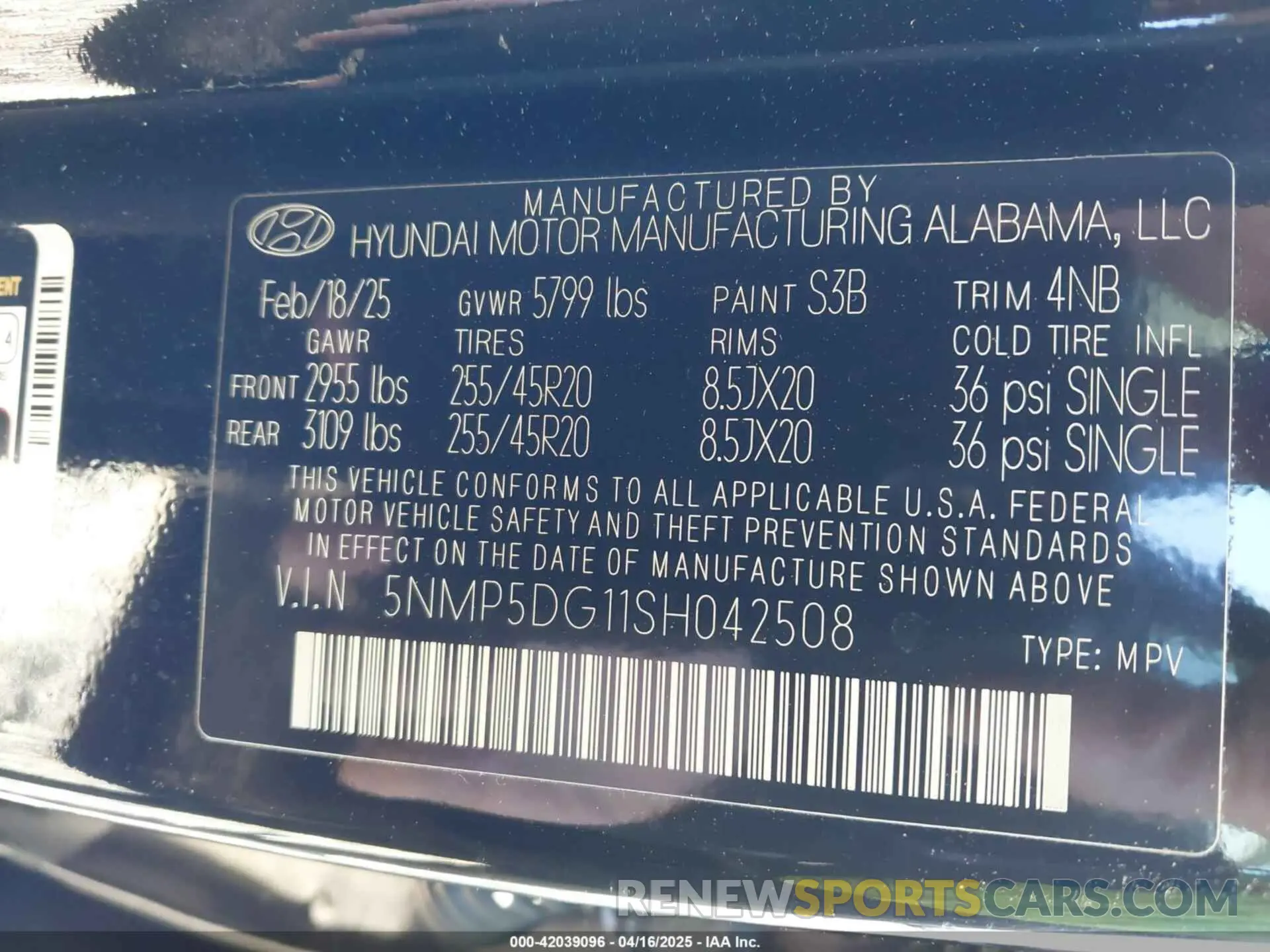 9 Photograph of a damaged car 5NMP5DG11SH042508 HYUNDAI SANTA FE HYBRID 2025