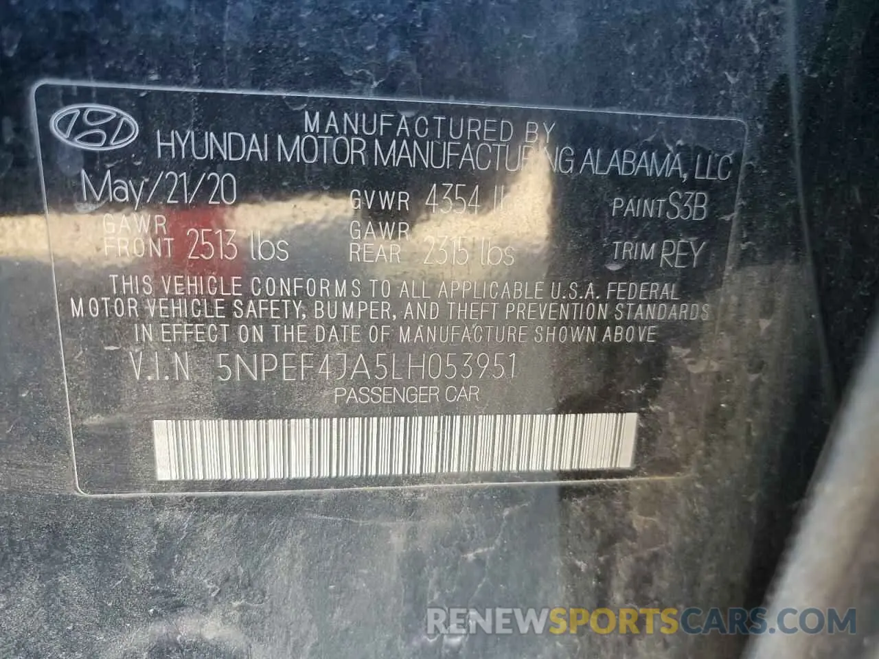 12 Фотография поврежденного автомобиля 5NPEF4JA5LH053951 HYUNDAI SONATA 2020